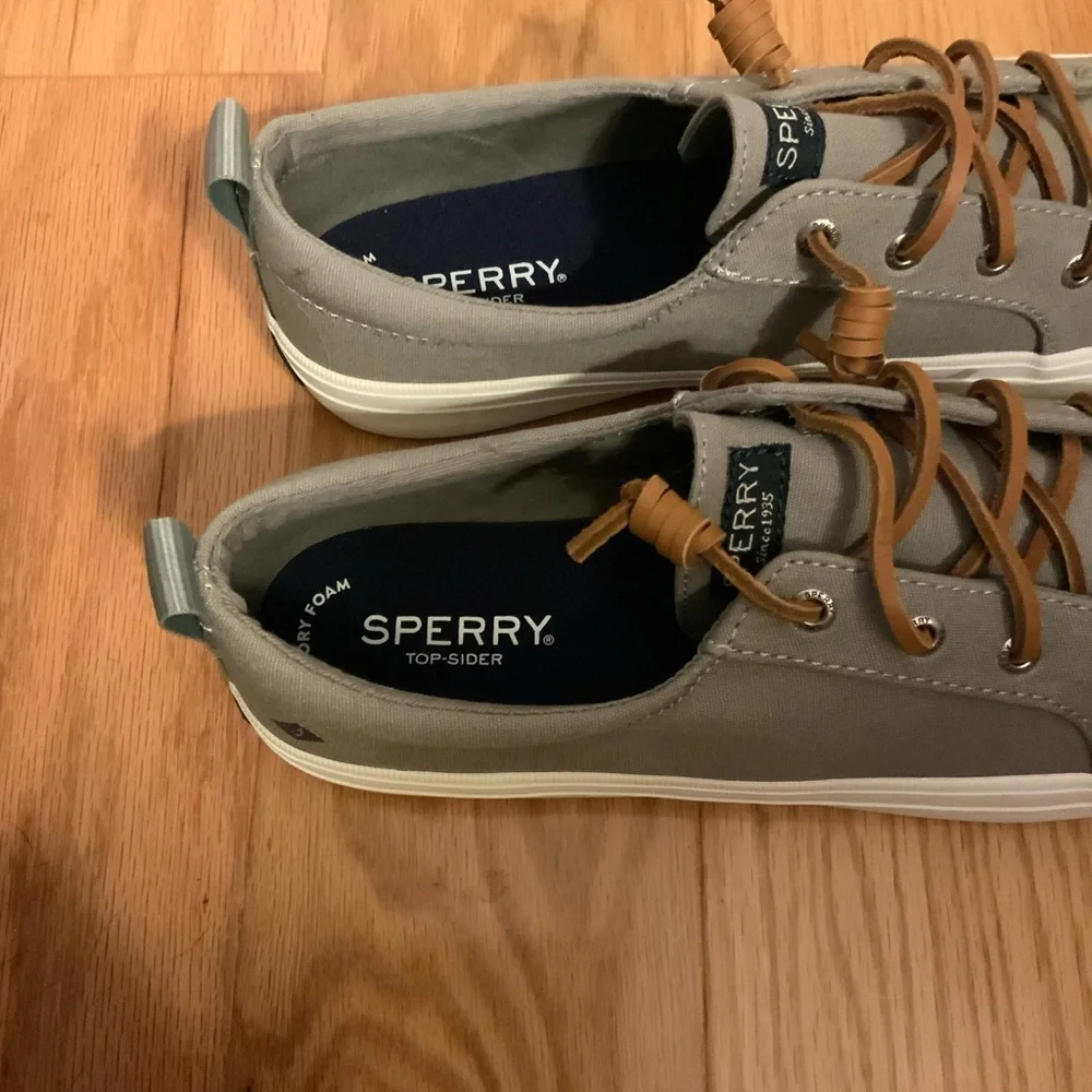 Sperry Crest Vibe Canvas Grey Sneakers 9.5M NWOB - Picture 2 of 5